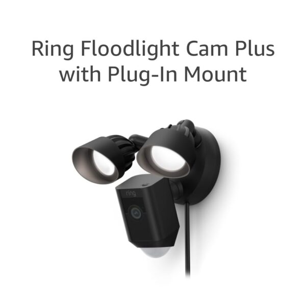 Ring Floodlight Cam Plus with Plug-In Mount - Plug-in power Outdoor Camera, 1080p Video, Live View with Color Night Vision, Two-Way Talk, Siren, Motion detection and alerts,...